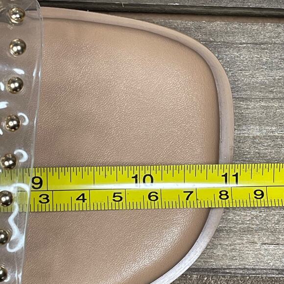 Abound Women's Ivana Slide Sandals Size 11 Clear with Gold Studs Flats - Picture 14 of 14